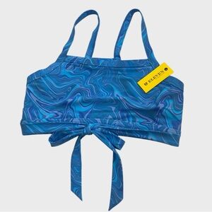 Eleven by Venus Williams Blue Marble Swirl Wrapped Sports Bra NWT Size XXL